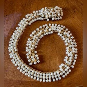 Vintage Christian Dior Gold Plated Faux Pearl Belt